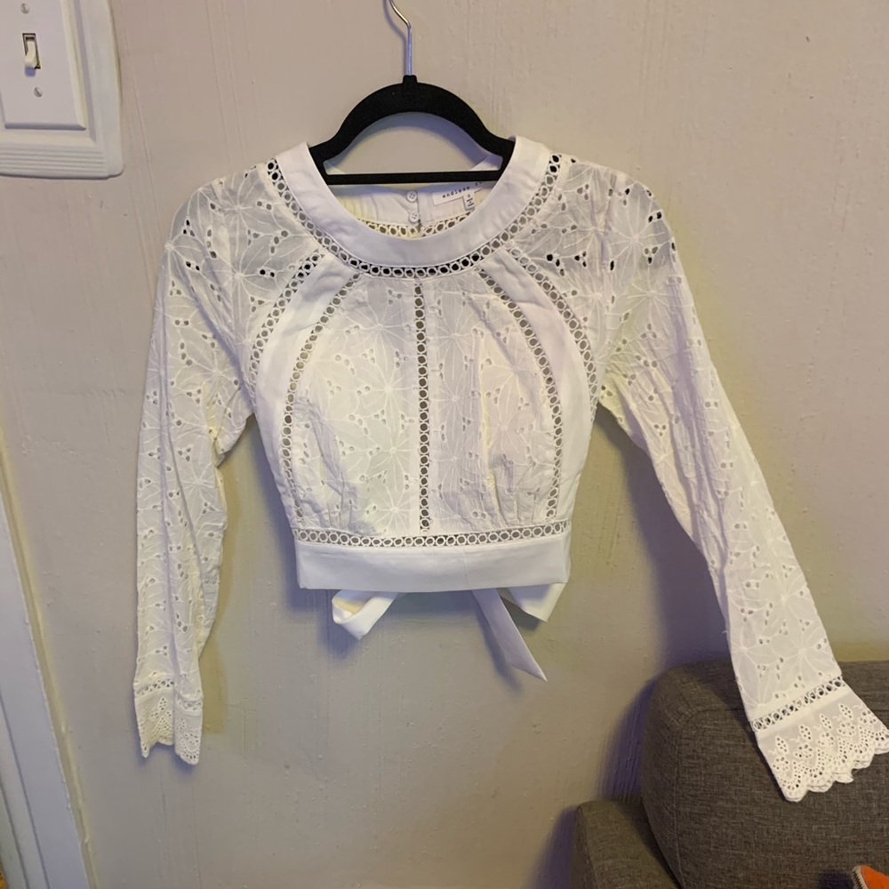 Crop white open back top!